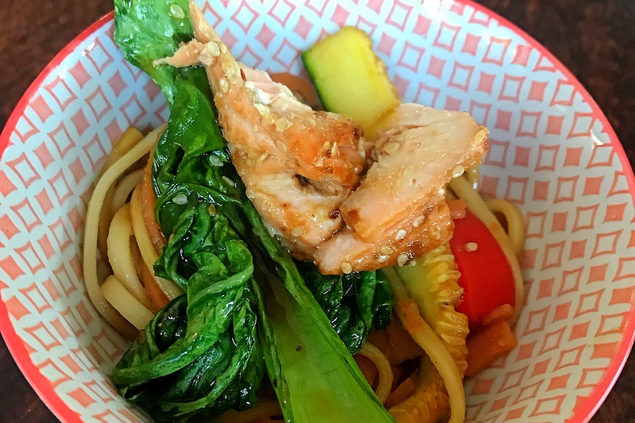 teriyaki salmon noodles