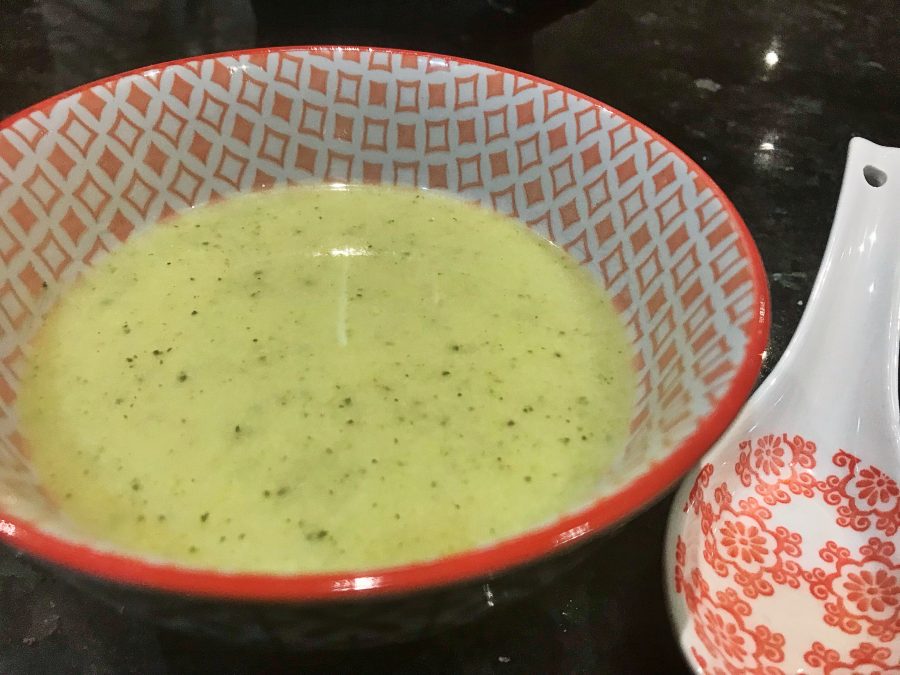 cheesy broccoli and cauliflower soup
